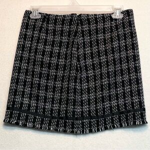 JohnPaulRichard Black White Tweed Mini Skirt, 10P, Mixed Media, Feminine, 90’s